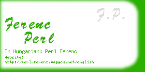 ferenc perl business card